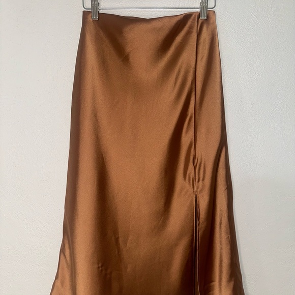 LK LUV Bronze Satin Midi Skirt, Approx. Size S, EUC - Picture 8 of 9